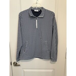 Southern Tide Men's‎ Intercoastal 1/4 Zip | Yacht Blue Gingham | Size M Pullover